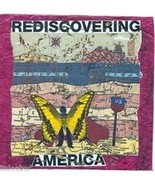 REDISCOVERING AMERICA-mixed media collage 3”x3” on 7.5&quot; square   - £7.80 GBP