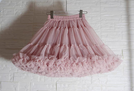 A-line BLUSH PINK Ruffle Tulle Tutu Skirt Women Plus Size Holiday Tulle Skirts image 10