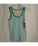 Junior small 3/5 ribbed tank top sleep shirt No Boundaries Green Blue - £6.76 GBP