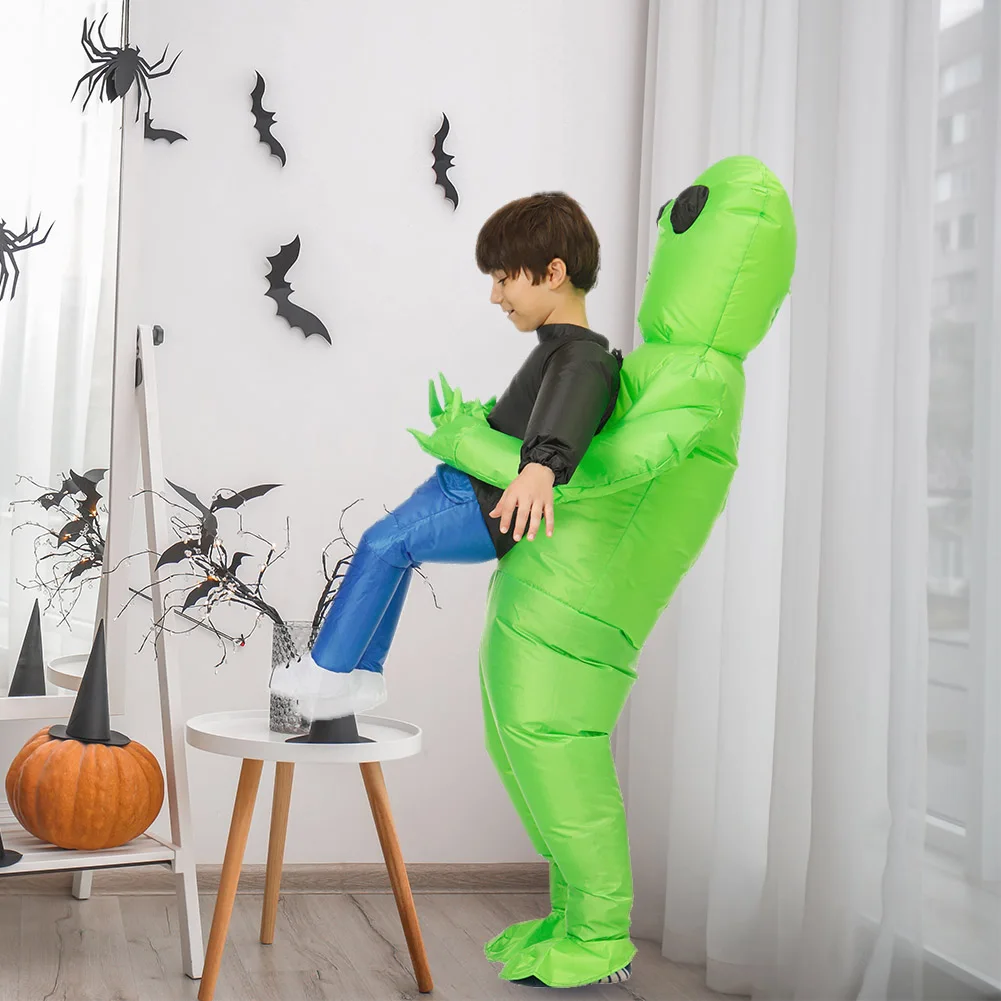 New Inflatable Costume Green Alien Adult Kids Funny Live Video Party Fancy Dress - £36.24 GBP+