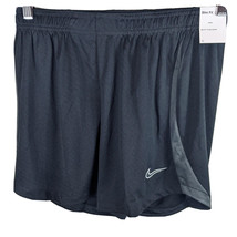 Womens Athletic Workout Shorts Medium Black with Gray Stripe Nike Dri Fit - $21.01