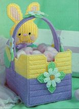 Plastic Canvas Baskets For Baby Easter Bunny Lamb Bear Stork Patterns New - £10.26 GBP