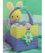Plastic Canvas Baskets For Baby Easter Bunny Lamb Bear Stork Patterns New - £10.29 GBP