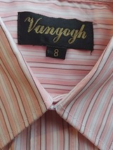 VANGOGH BOY&#39;S LS STRIPED POLYESTER/COTTON DRESS SHIRT-8-NWOT-PEACH/WHITE... - £3.97 GBP