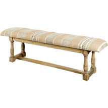 14&quot; Brown Upholstered Cotton Blend Bench - £654.71 GBP