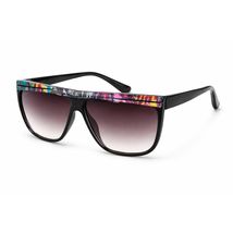 VTG 1980s Rainbow Brow Aviator Sunglasses Gradient Glam Oversized Square... - $34.60