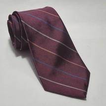 Cernie Men Dress Tie Dark Red 3&quot; wide 57&quot; long with stripes - £4.36 GBP