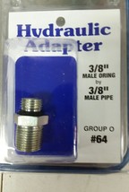 Hydraulic Adapter 3/8&quot; MALE ORING X 3/8” MALE PIPE - $20.04