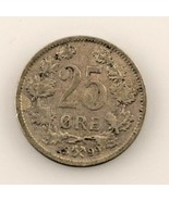 1899 Norvège 25 Ore Pièce de Monnaie (VF) Très Fin État - $63.06 CAD