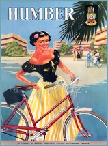 Decorative POSTER.Home room Interior art design.Humber vintage bicycle.7096 - £13.44 GBP+
