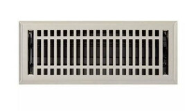 New Brushed Nickel 4&quot; x 14&quot; Contemporary Steel Floor Register by Signatu... - $34.95