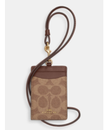 Coach ID Lanyard Signature Canvas Card Case Holder ~NWT~ Tan Brown CZ285 - $801.18 MXN