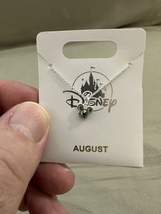 Disney Parks Mickey Mouse Faux Peridot August Birthstone Necklace Silver Color  image 2