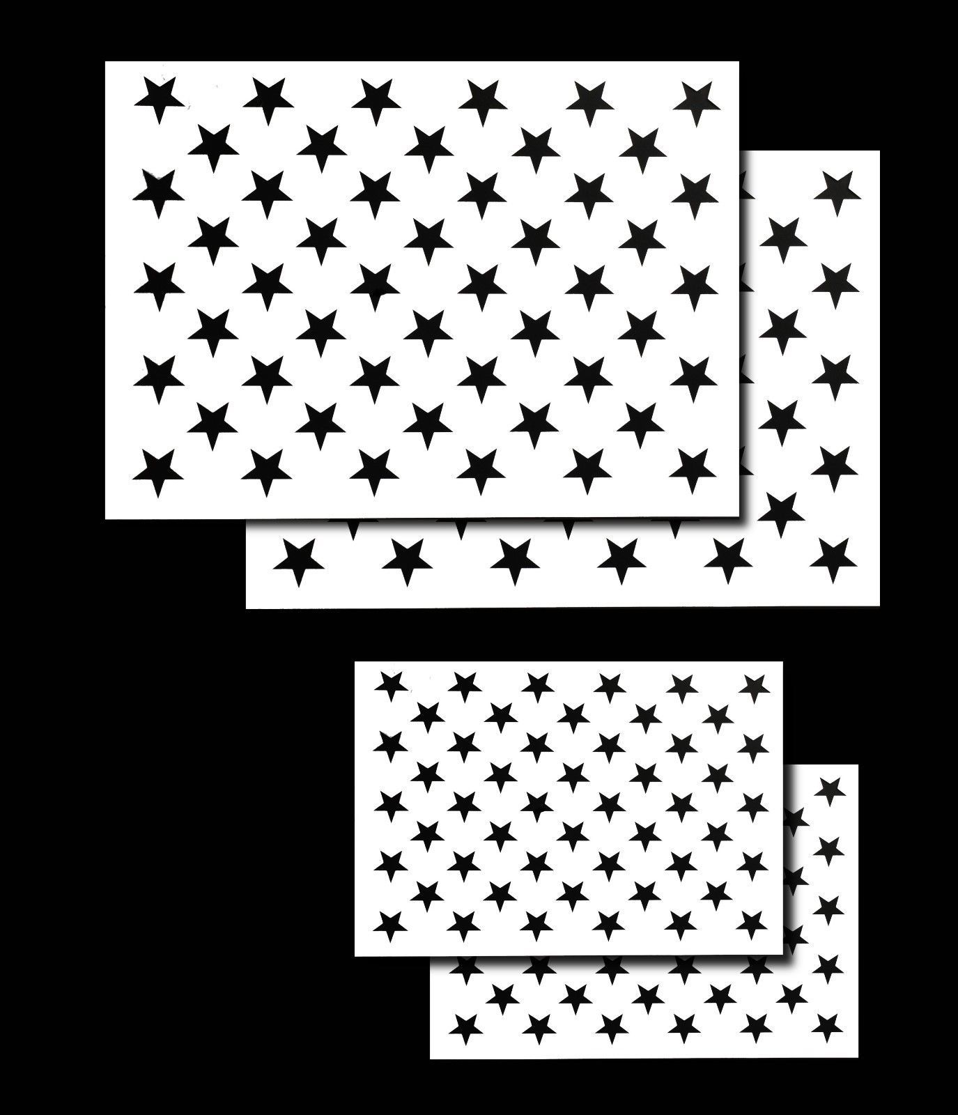 4 PACK Spray Airbrush Painting Stencils American Flag 50 US Stars Small ... - $16.99