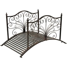 Outdoor 4-ft Heavy Duty Metal Garden Bridge in Black Bronze Finish - $6,165.71 MXN