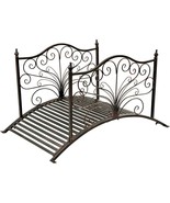 Outdoor 4-ft Heavy Duty Metal Garden Bridge in Black Bronze Finish - $6,165.71 MXN