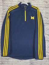 University Of Michigan Adidas 1/4 Zip Pullover Light Weight Sweatshirt Mens Sz L - $18.69