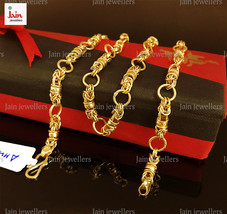 REAL GOLD 18 Kt, 22 Kt Hallmark Gold Curb Cuban Necklace Men&#39;S Chain - $1,978.10+