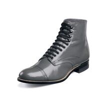 Men Leather Stacy Adams Madison Ankle Boot Biscuit High top 00015-10 Gray image 2