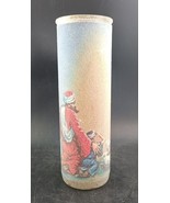 Sugar Glass Frosted Pillar Candle Magi/Shepherd Holiday Christmas c.1970... - $24.00
