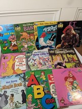 Vintage Book &amp; Record read and listen book lot set of 10 albums Disney 33s 45s - £39.40 GBP
