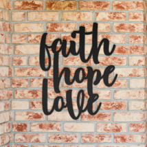 Faith Hope Love Wall Metal Sign, Beautiful Inspiring Rustic Art Home Decor - £39.08 GBP+