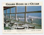 Grand Hotel De L&#39;Ocean Brochure &amp; Le Restaurant Menu Le Croisic France  - $15.84