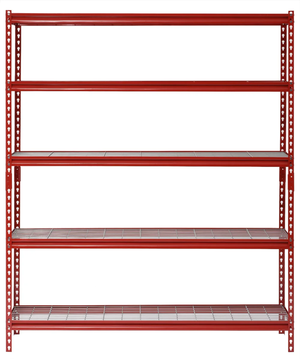 Red 60&quot;W x 24&quot;D x 72&quot;H 5-Shelf Steel Shelf Unit - £156.05 GBP