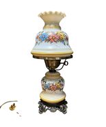 Vintage Accurate Castings Hurricane Parlor Lamp Yellow Flowers Cottage C... - $202.10 CAD
