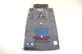 Sears Boys Collared Shirt Size 6 Long Sleeve Permaprest Cotton Poly Blue NOS Vtg - £18.97 GBP