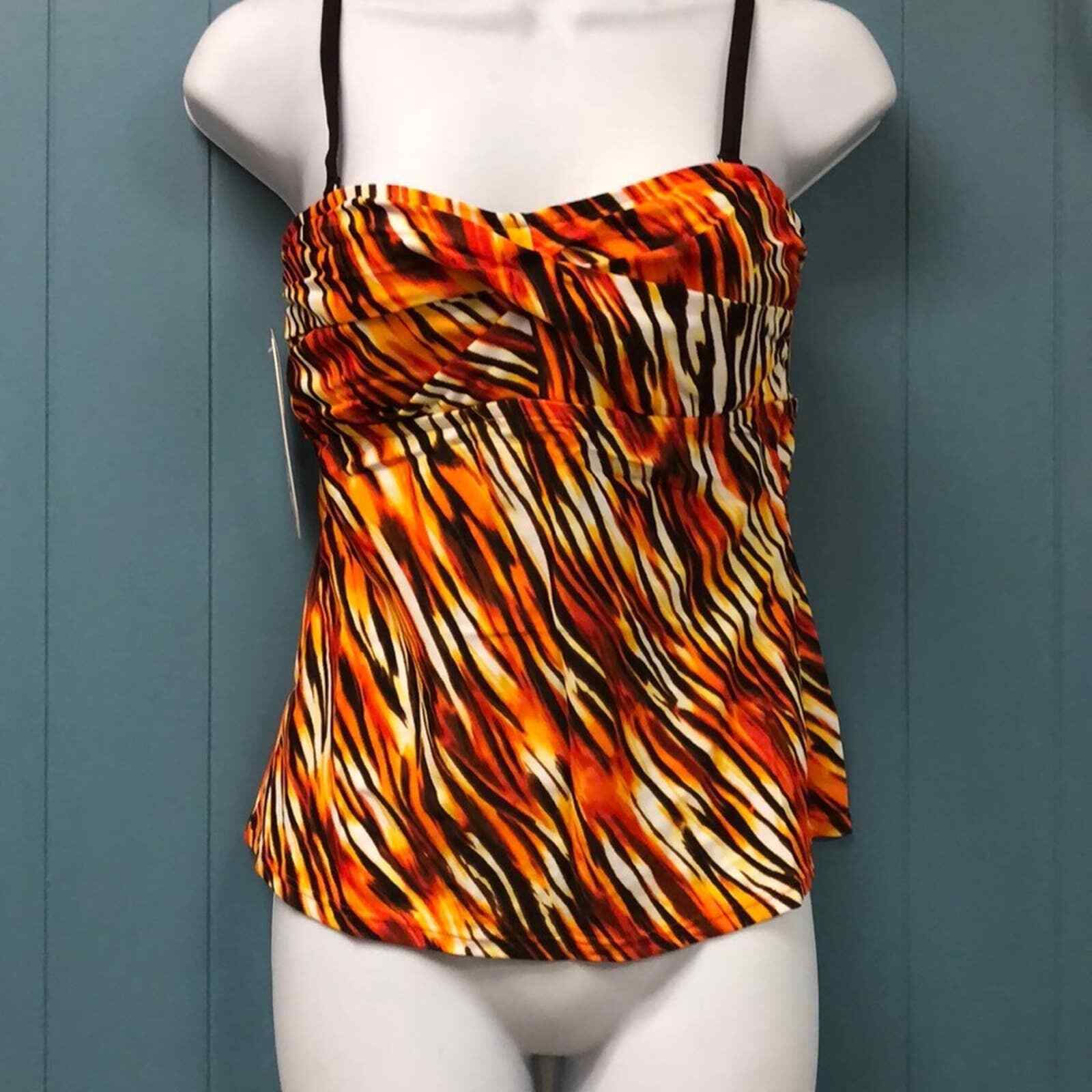 Sunset Inc Animal print Tankini swim Top style 70T - $33.86