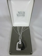 Nolan Miller Best Dressed Black Enamel Pendant Necklace - $34.64
