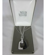 Nolan Miller Best Dressed Black Enamel Pendant Necklace - £27.62 GBP