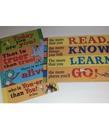 Dr. Seuss x2 Thick Cardboard Posters 2 Sided Classroom Library HomeSchoo... - £7.91 GBP