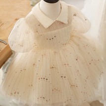 Sequin Tulle Baby Girl Party Ball Gown Dresses Newborn Newborn Baptism Baby Girl - £94.49 GBP