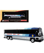 Coach Bus "Brewster Gray Line" White with Blue Stripes "Vintage Bus & Motorcoach - $65.00