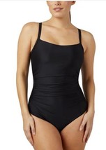 32 Degrees Womens Swimsuit Black Adjustable Straps Built-in-Bra Ruching - $589.22 MXN