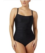 32 Degrees Womens Swimsuit Black Adjustable Straps Built-in-Bra Ruching - $739.03 MXN