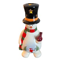 Christmas Snowman Votive Candle Holder Holiday Festive Whimsical 12&quot; - £10.11 GBP