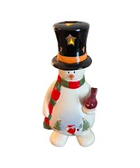 Christmas Snowman Votive Candle Holder Holiday Festive Whimsical 12&quot; - £10.19 GBP