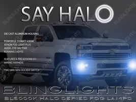 White Angel Eye Halo Fog Lamps Driving Light Kit for 2014-2015 GMC Sierra 1500 - $118.79