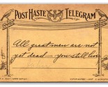 Motto Post Haste Telegram All Greatness Not Dead - You LIve DB Postcard W21 - $2.92