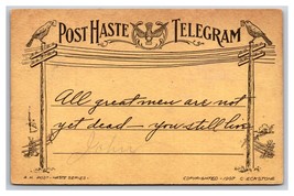 Motto Post Haste Telegram All Greatness Not Dead - You LIve DB Postcard W21 - £2.29 GBP