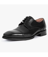 LEIZILEI Men&#39;s Genuine Leather Lace-Up Derby Shoes - Size 7.5 - £78.18 GBP