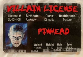 Pinhead Villain License ID Drivers Horror Movie Hellraiser Cenobites Sla... - £7.00 GBP