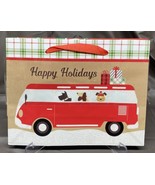 3 Holiday Gift Bags 2 Pack 7” X 3.9” X 9” Dogs In A Bus /  Red And Green... - $2.49