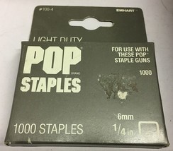 5X POP 1/4&#39;&#39; (6mm) Staples 1000 pack #100-4 (5 Packs) - £2.29 GBP