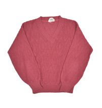 Vintage Billie Jo BJ Terry Cloth Sweater Womens S Red V Neck Pullover Grandma - £17.43 GBP