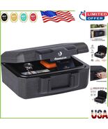 Fireproof Money Safe with Key Lock - Portable Black Lock Box for Home &amp; ... - $1,033.75 MXN