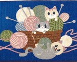 Printed Kitchen Accent Rug (nonskid) (17&quot;x28&quot;) CATS YARN BASKET ON BLUE, NR - $18.80